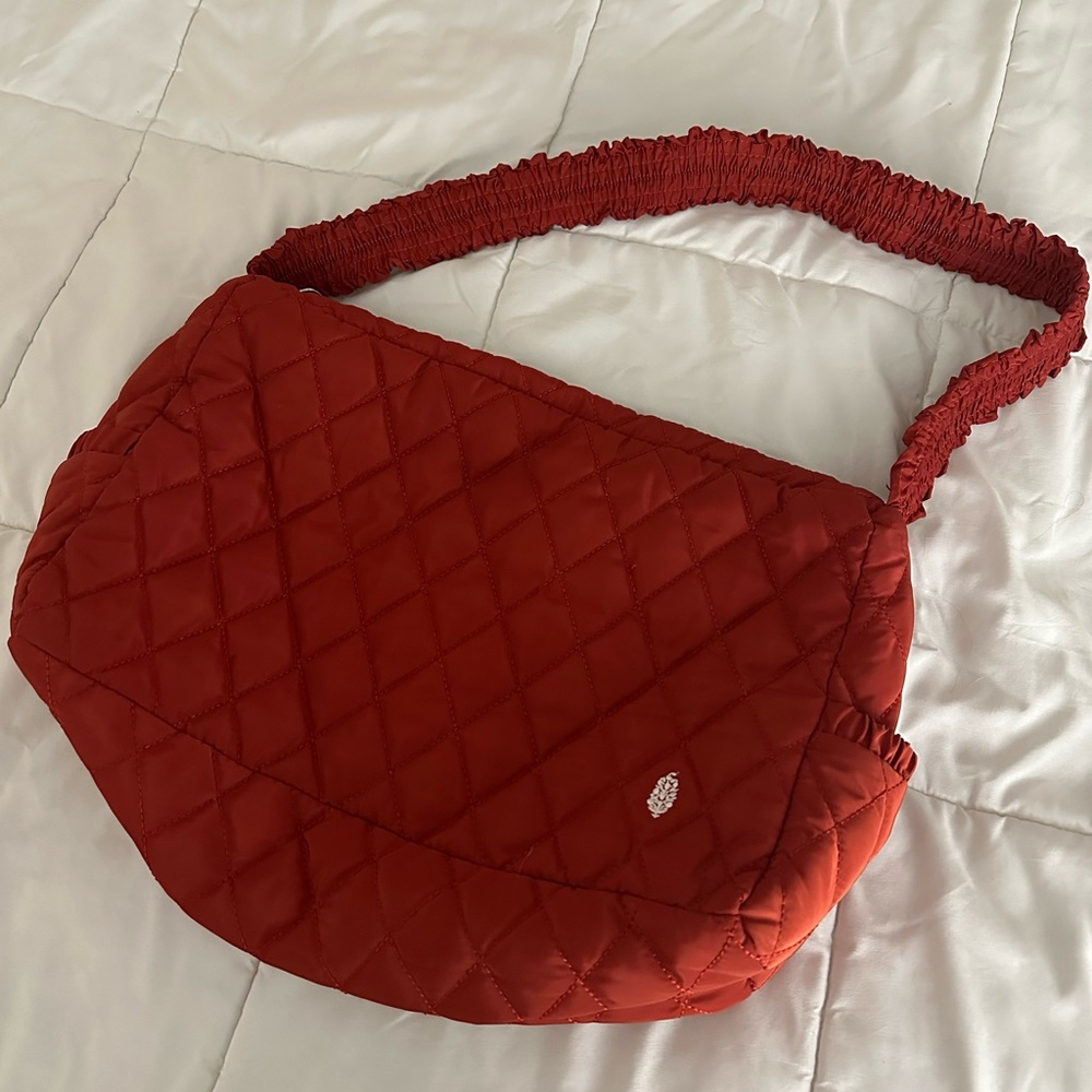 FP Movement Red Quilted Bag with Elastic Shoulder Strap